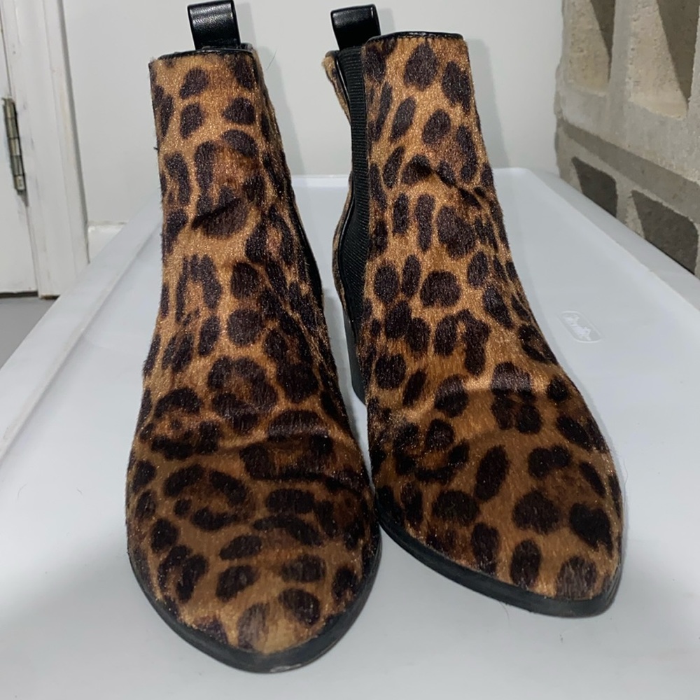 Leopard print ankle booties